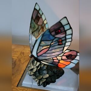 Stained Tiffany Style Glass Butterfly Lamp